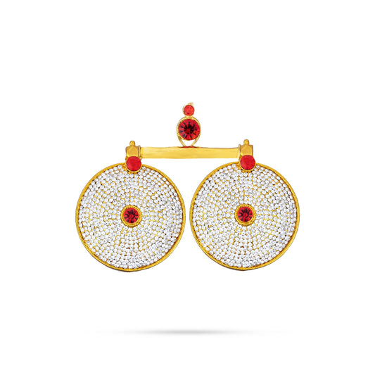Stone Mangal Sutra Set - 2.75 x 2.5 Inches | Mangala Sutra/ Stone Pottu Thaali for Deity Decor - Neck & Body Accessories