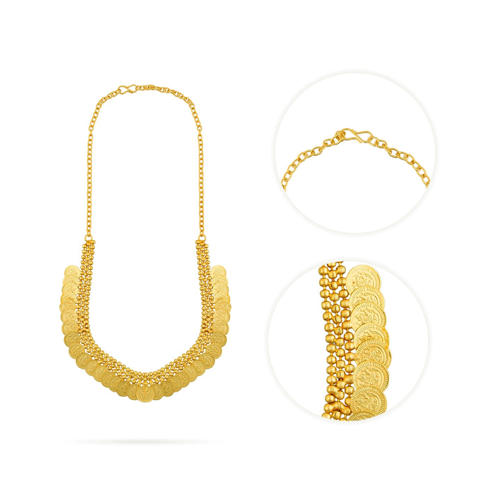 Kaasumala - 3.5 Inches | 35 Coin Kaasu Malai/ Gold Polish Kasumala for Women - Ethnic Wear Accessories