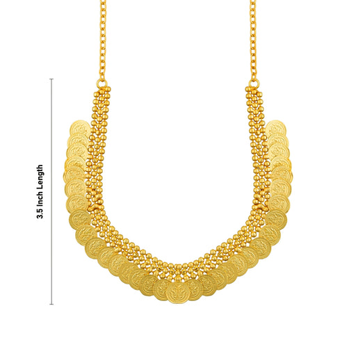 Kaasumala - 3.5 Inches | 35 Coin Kaasu Malai/ Gold Polish Kasumala for Women - Ethnic Wear Accessories