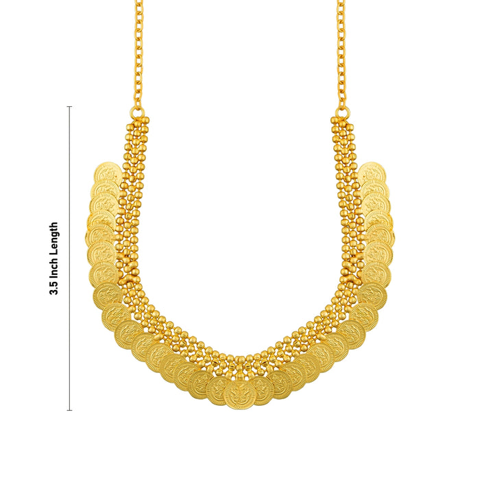 Kaasumala - 3.5 Inches | 35 Coin Kaasu Malai/ Gold Polish Kasumala for Women - Ethnic Wear Accessories