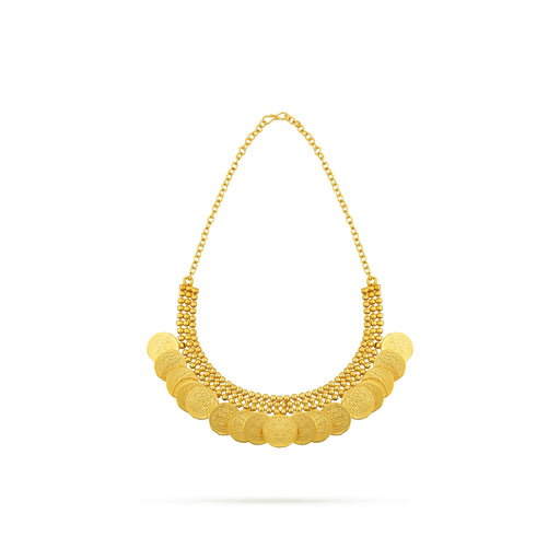 Kaasumala - 4 Inches | 19 Coin Kaasu Malai/ Artificial Jewellery/ Gold Polish Kasumala for Women - Ethnic Wear Accessories