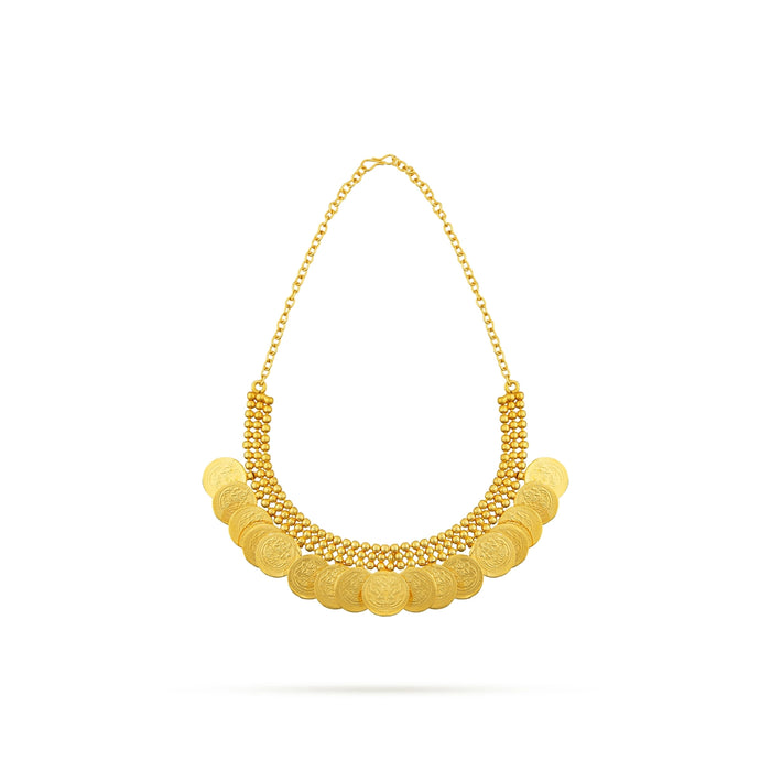 Kaasumala - 4 Inches | 19 Coin Kaasu Malai/ Artificial Jewellery/ Gold Polish Kasumala for Women - Ethnic Wear Accessories