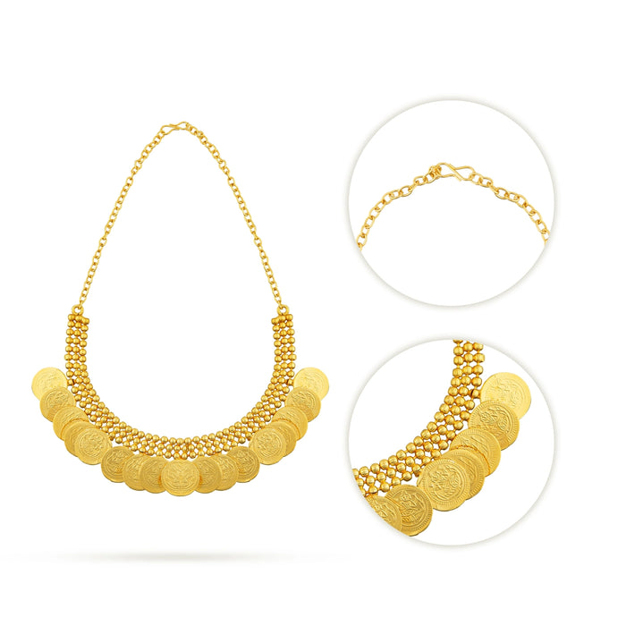 Kaasumala - 4 Inches | 19 Coin Kaasu Malai/ Artificial Jewellery/ Gold Polish Kasumala for Women - Ethnic Wear Accessories