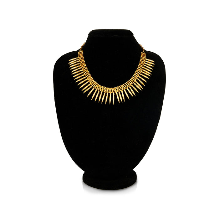 Necklace - 4 Inches | Gold Polish & Bead Design Jewellery/ Artificial Jewelry for Women - Ethnic Wear Accessories