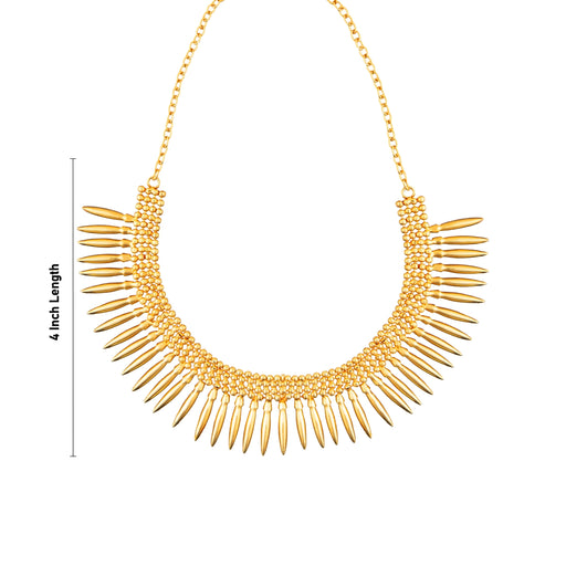 Necklace - 4 Inches | Gold Polish & Bead Design Jewellery/ Artificial Jewelry for Women - Ethnic Wear Accessories