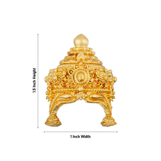 Half Crown - 1.5 x 1 Inches | Gold Polish Kireedam/ Kiridam/ Mukut for Deity - Head & Face Accessories