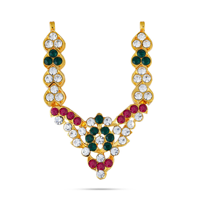 Stone Necklace - 2.5 Inches | Multicolour Stone Jewellery/ Artificial Jewelry for Deity