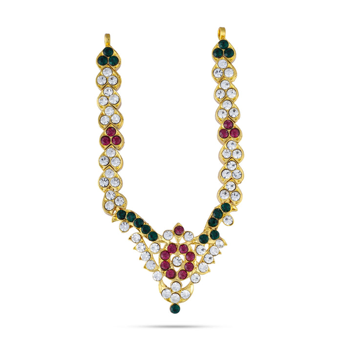 Stone Necklace - 3.5 Inches | Multicolour Stone Jewellery/ Artificial Jewelry For Deity Decor