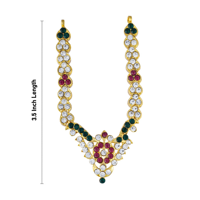 Stone Necklace - 3.5 Inches | Multicolour Stone Jewellery/ Artificial Jewelry For Deity Decor