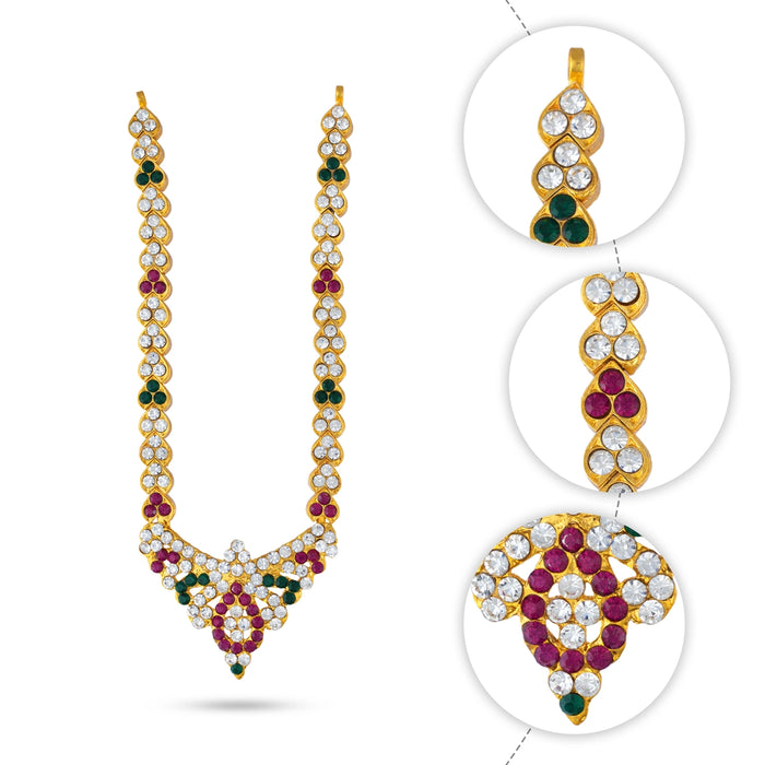 Deity Necklace - 5 Inches | Artificial Jewellery/ Multicolour Stone Haram/ Jewelry For Goddess Alangaram