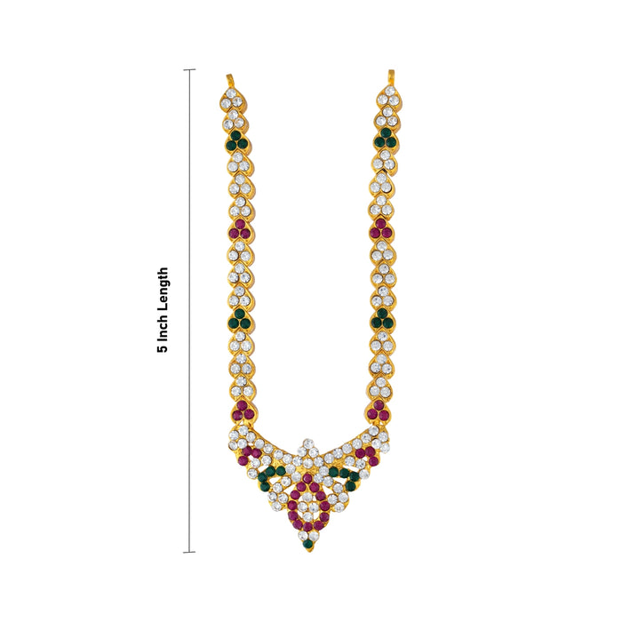 Deity Necklace - 5 Inches | Artificial Jewellery/ Multicolour Stone Haram/ Jewelry For Goddess Alangaram