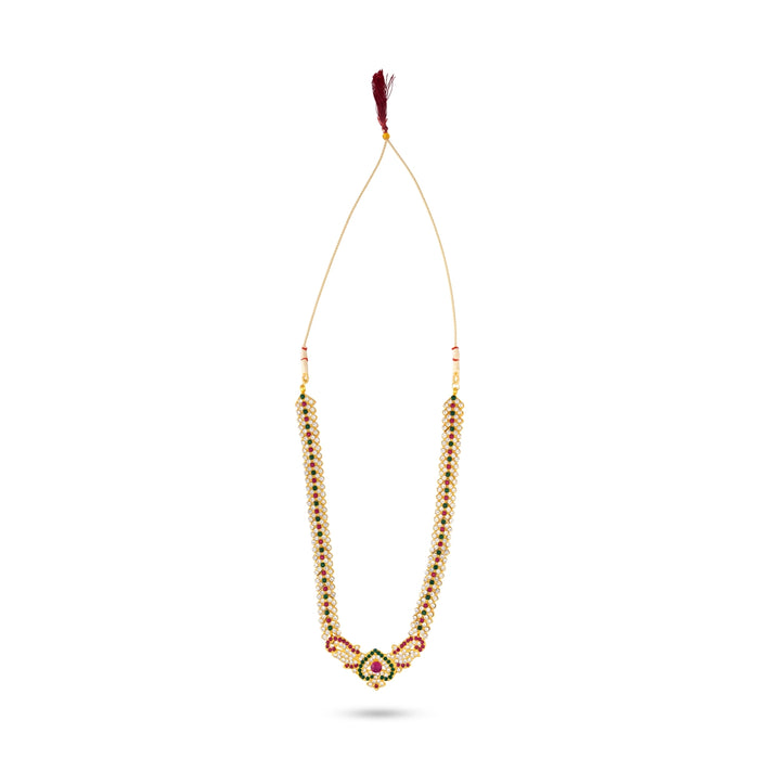 Stone Haram - 8 Inches | Multicolour Stone Necklace / Artificial Jewellery For Deity Alangaram