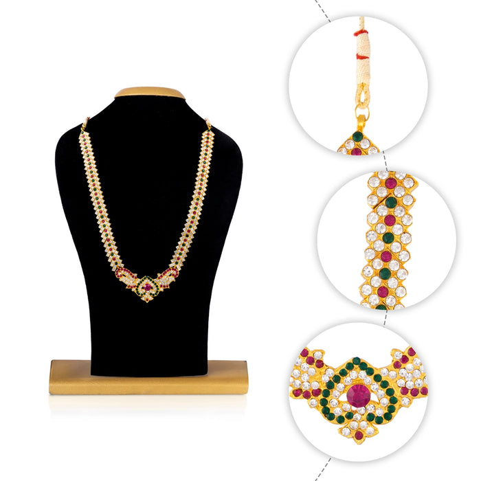 Stone Haram - 8 Inches | Multicolour Stone Necklace / Artificial Jewellery For Deity Alangaram