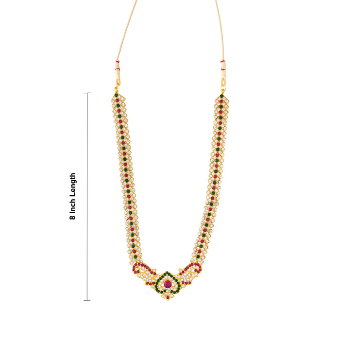 Stone Haram - 8 Inches | Multicolour Stone Necklace / Artificial Jewellery For Deity Alangaram