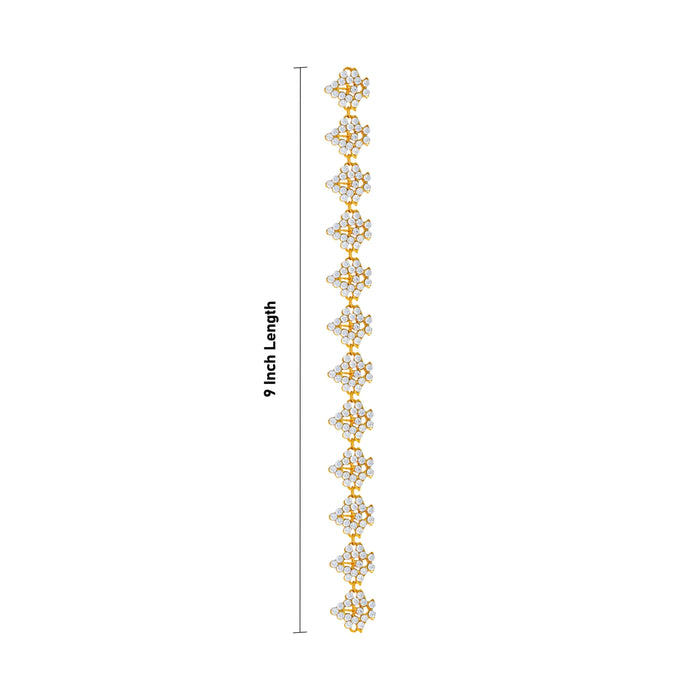 Hip Belt - 9 Inches | Waist Belt/ Gold Polish Stone Belt/ Stone Jewellery for Deity