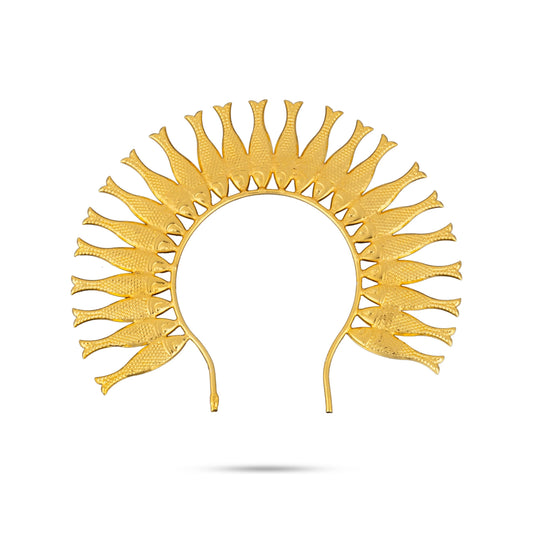 Hair Arch - 4.5 x 5 Inches | Fish Design Hair Accessory/ Artificial Jewellery for Deity - Head & Face Accessories