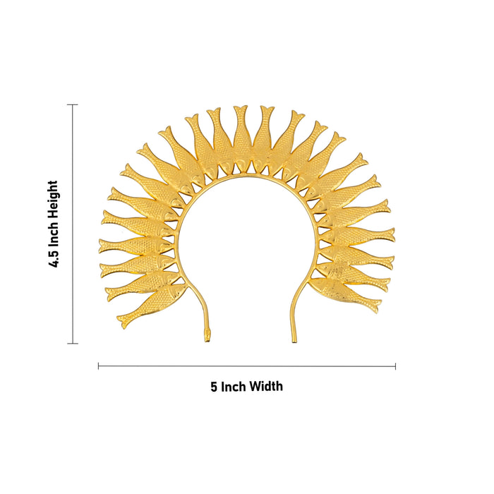 Hair Arch - 4.5 x 5 Inches | Fish Design Hair Accessory/ Artificial Jewellery for Deity - Head & Face Accessories