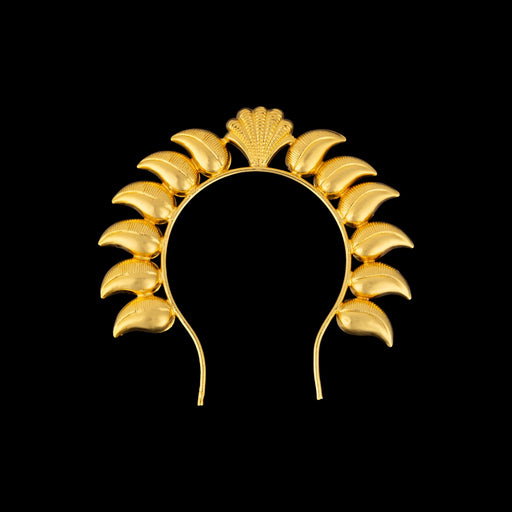 Hair Arch - 3 x 3.5 Inches | Gold Polish Jewellery/ Mango Design Hair Accessory/ Artificial Jewellery for Deity - Head & Face Accessories