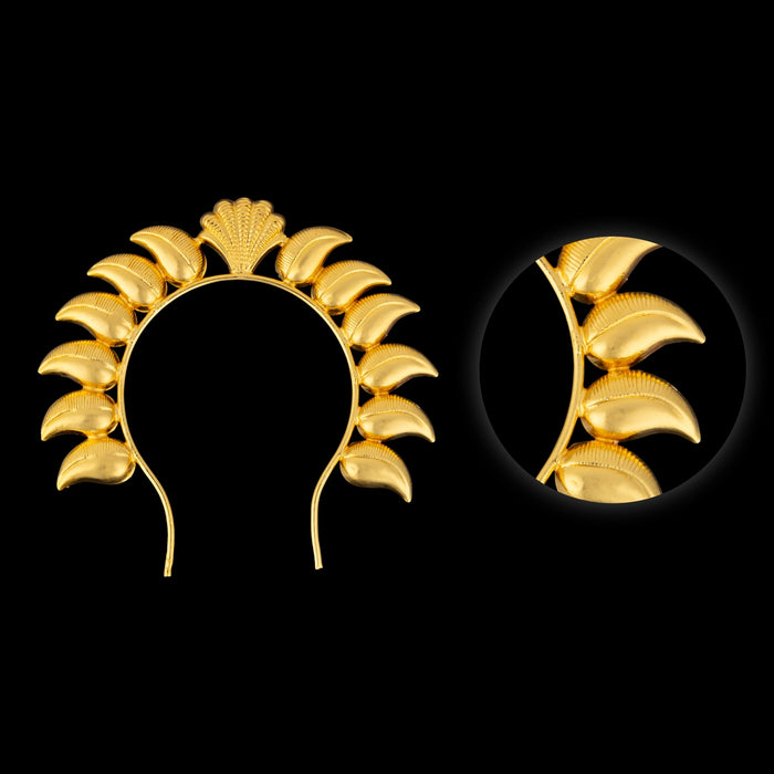 Hair Arch - 3 x 3.5 Inches | Gold Polish Jewellery/ Mango Design Hair Accessory/ Artificial Jewellery for Deity - Head & Face Accessories