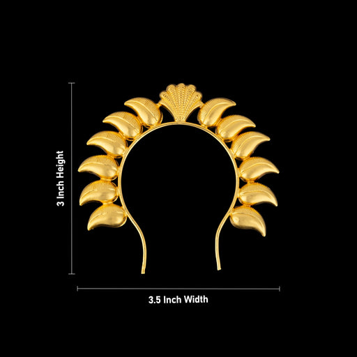 Hair Arch - 3 x 3.5 Inches | Gold Polish Jewellery/ Mango Design Hair Accessory/ Artificial Jewellery for Deity - Head & Face Accessories