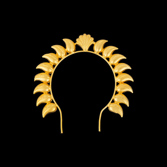 Hair Arch - 4 x 4 Inches | Gold Polish Jewellery/ Mango Design Hair Accessory/ Artificial Jewellery for Deity - Head & Face Accessories