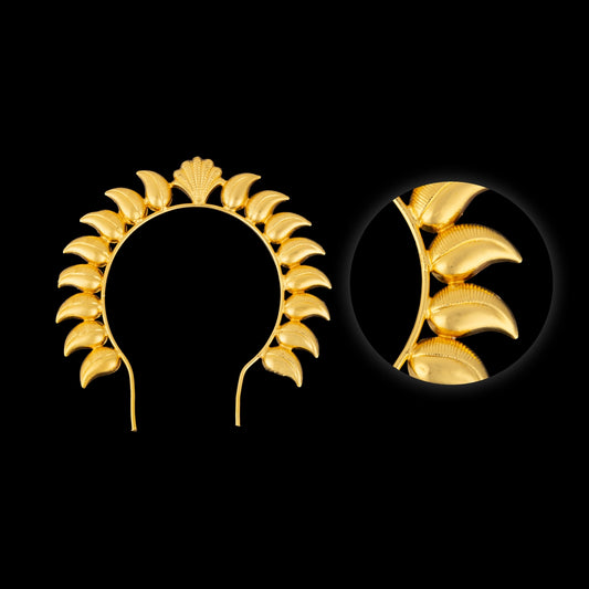 Hair Arch - 4 x 4 Inches | Gold Polish Jewellery/ Mango Design Hair Accessory/ Artificial Jewellery for Deity - Head & Face Accessories