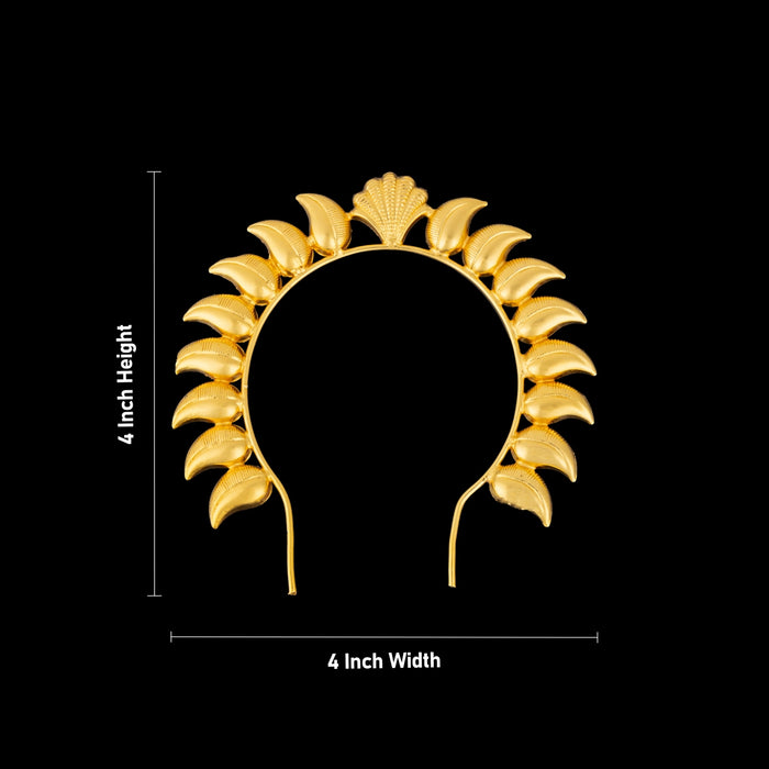 Hair Arch - 4 x 4 Inches | Gold Polish Jewellery/ Mango Design Hair Accessory/ Artificial Jewellery for Deity - Head & Face Accessories