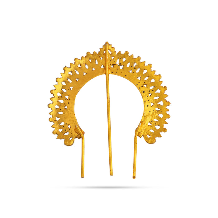Hair Arch - 3.5 x 3 Inches | Multicolour Stone Hair Accessory/ Stone Jewellery/ Artificial Jewelry For Deity