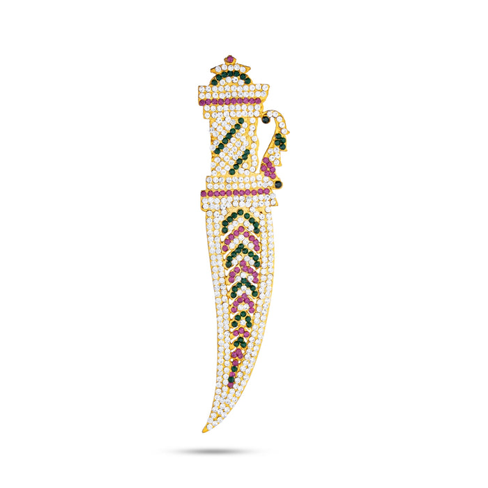 Stone Sword - 8 Inches | Multicolour Stone Knife/ Swamy Alangaram/ Stone Astra for Deity