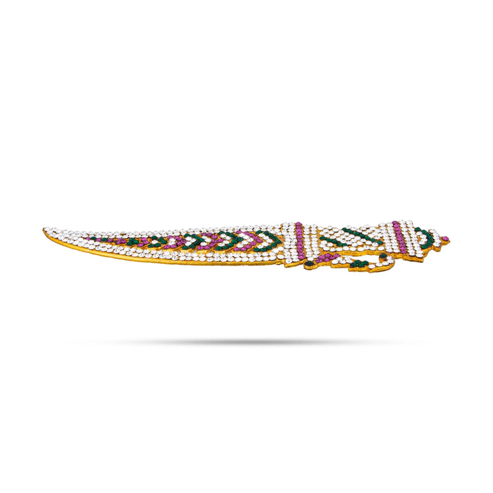 Stone Sword - 8 Inches | Multicolour Stone Knife/ Swamy Alangaram/ Stone Astra for Deity