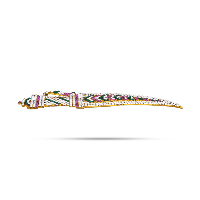 Stone Sword - 8 Inches | Multicolour Stone Knife/ Swamy Alangaram/ Stone Astra for Deity