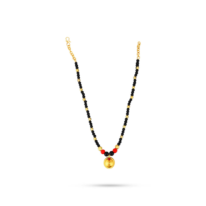 Mangal Sutra - 5 Inches | Fancy Mangalsutra/ Gold Polish With Black Beads Mangalsutra Chain for Deity