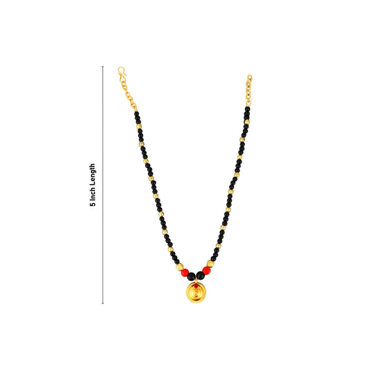 Mangal Sutra - 5 Inches | Fancy Mangalsutra/ Gold Polish With Black Beads Mangalsutra Chain for Deity - Neck & Body Accessories