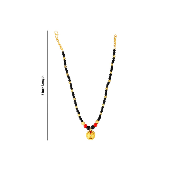 Mangal Sutra - 5 Inches | Fancy Mangalsutra/ Gold Polish With Black Beads Mangalsutra Chain for Deity