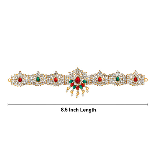 Hip Belt - 8.5 Inches | Waist Belt/ Multicolour Stone Belt/ Artificial Jewelry for Deity - Waist & Leg Accessories