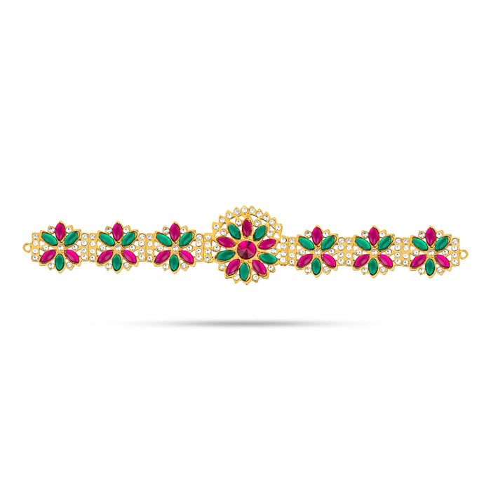 Hip Belt - 1.75 x 9 Inches | Waist Belt/ Stone Jewellery/ Multicolour Stone Belt for Deity