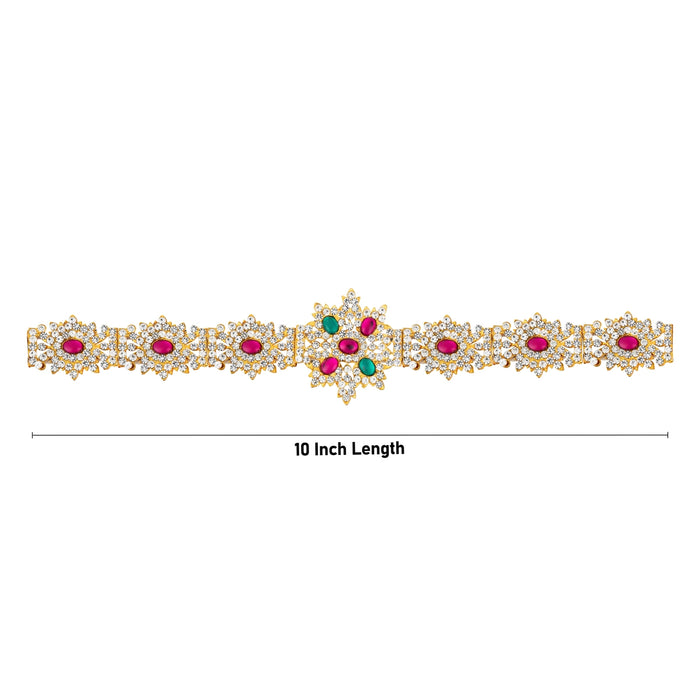 Hip Belt - 10 Inches | Stone Jewellery/ Multicolour Stone Belt/ Waist Belt for Deity