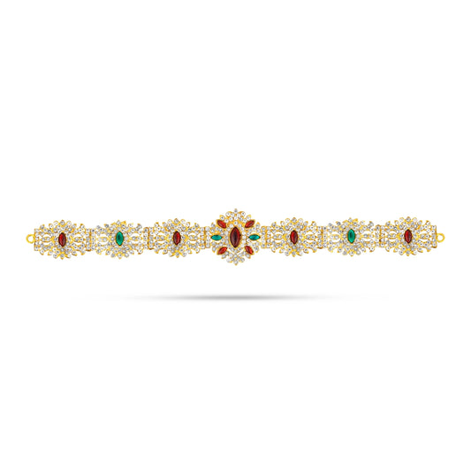 Hip Belt - 1.75 x 12 Inches | Waist Belt/ Multicolour Stone Belt/ Stone Jewellery for Deity - Waist & Leg Accessories