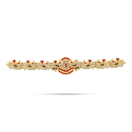 Hip Belt - 12 Inches | Waist Belt/ Multicolour Stone Belt/ Artificial Jewelry for Deity - Waist & Leg Accessories