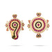 Shankh Chakra Pair - 8 x 6.5 Inches | Multicolour Stone Shanka Chakra/ Vishnu Shankha Chakra for Deity Decor - Deity Accessories