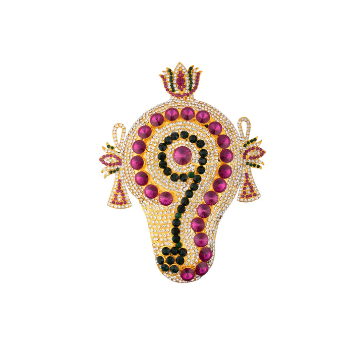 Shankh Chakra Pair - 8 x 6.5 Inches | Multicolour Stone Shanka Chakra/ Vishnu Shankha Chakra for Deity Decor - Deity Accessories