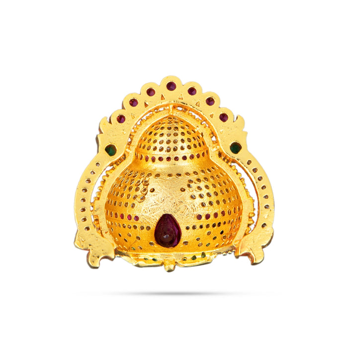 Half Crown - 1 x 1.25 Inches | Multicolour Stone Half Kireedam/ Half Mukut/ Half Kiridam for Deity - Head & Face Accessories
