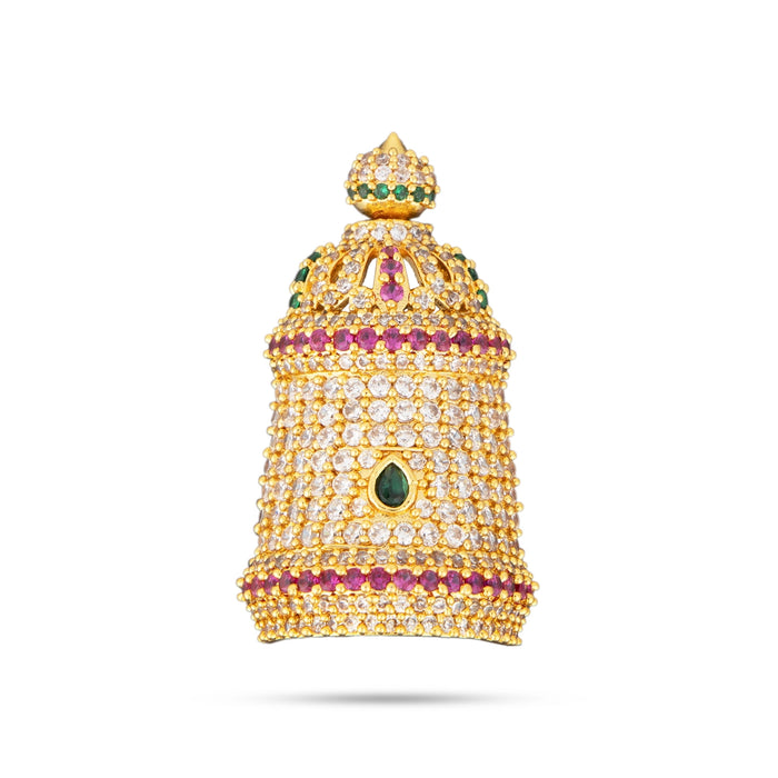 Half Crown - 1.75 x 1 Inches | Multicolour Stone Half Mukut/ Half Kiridam/ Half Turban for Deity - Head & Face Accessories