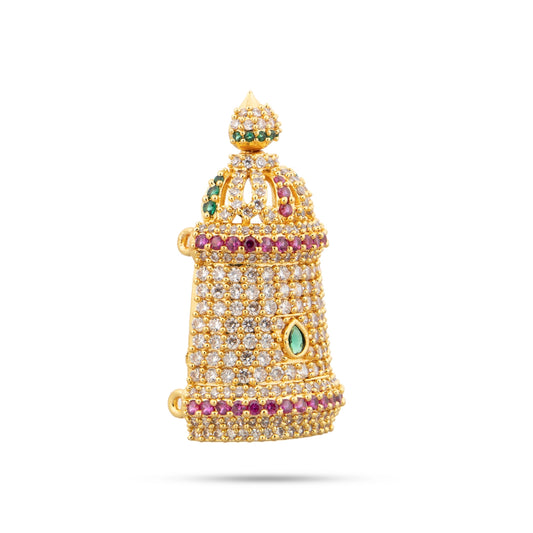 Half Crown - 1.75 x 1 Inches | Multicolour Stone Half Mukut/ Half Kiridam/ Half Turban for Deity - Head & Face Accessories