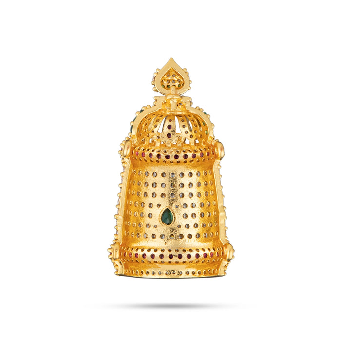 Half Crown - 1.75 x 1 Inches | Multicolour Stone Half Mukut/ Half Kiridam/ Half Turban for Deity - Head & Face Accessories