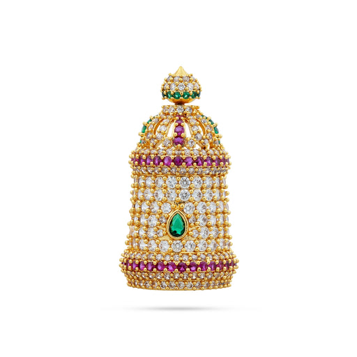 Half Crown - 2.25 x 1 Inches | Multicolour AD Stone Kireedam/ Kiridam/ Mukut for Deity Decor - Head & Face Accessories