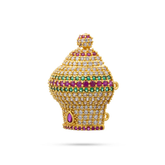 Half Crown - 1.5 x 1.25 Inches | Multicolour Stone Mukut/ Stone Kireedam for Deity - Head & Face Accessories