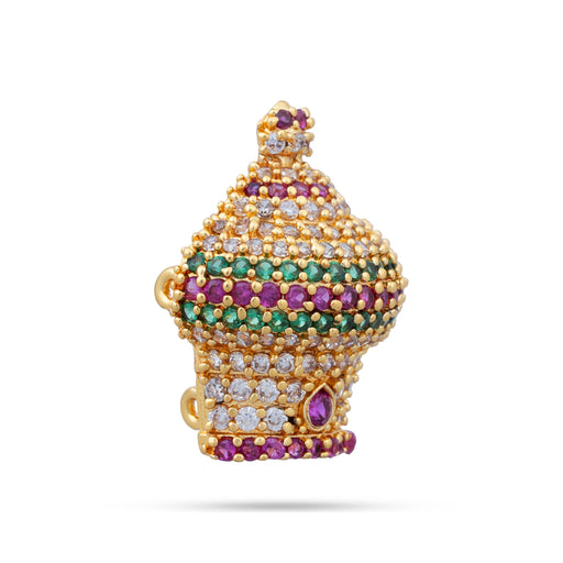 Half Stone Crown - 0.75 X 0.75 Inch | Multicolour AD Stone Kireedam/ Kiridam/ Mukut For Deity Decor - Head & Face Accessories