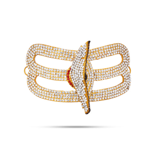 Stone Vibuthi Pattai - 3.5 x 5.5 Inches | Eye Design Tripundra Tilak/ Thiruneer Pattai for Deity - Head & Face Accessories