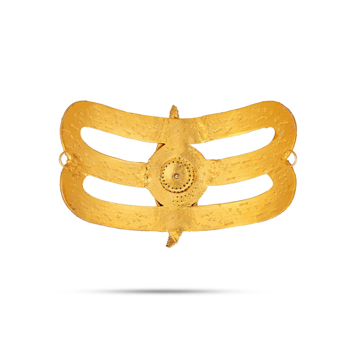 Stone Vibuthi Pattai - 3.5 x 5.5 Inches | Eye Design Tripundra Tilak/ Thiruneer Pattai for Deity - Head & Face Accessories